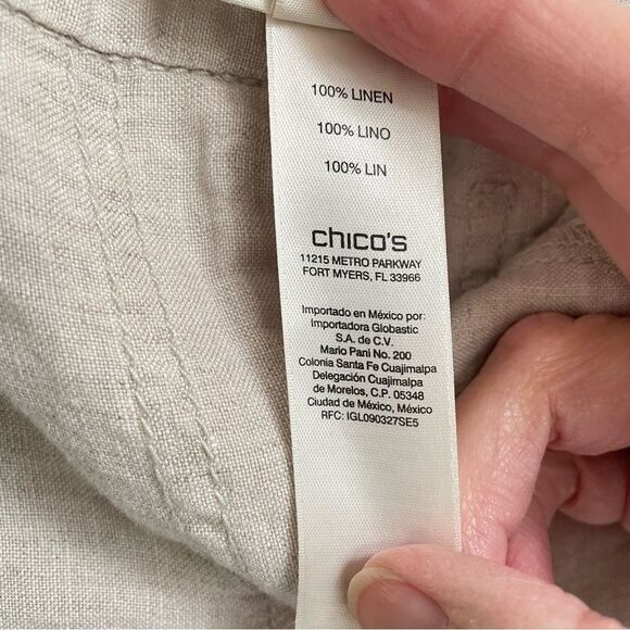 Chico's 100% Linen Pants women’s S cream beige wide leg - Picture 6 of 7